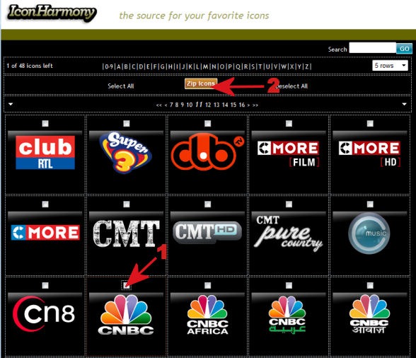 tv logos for logitec harmony